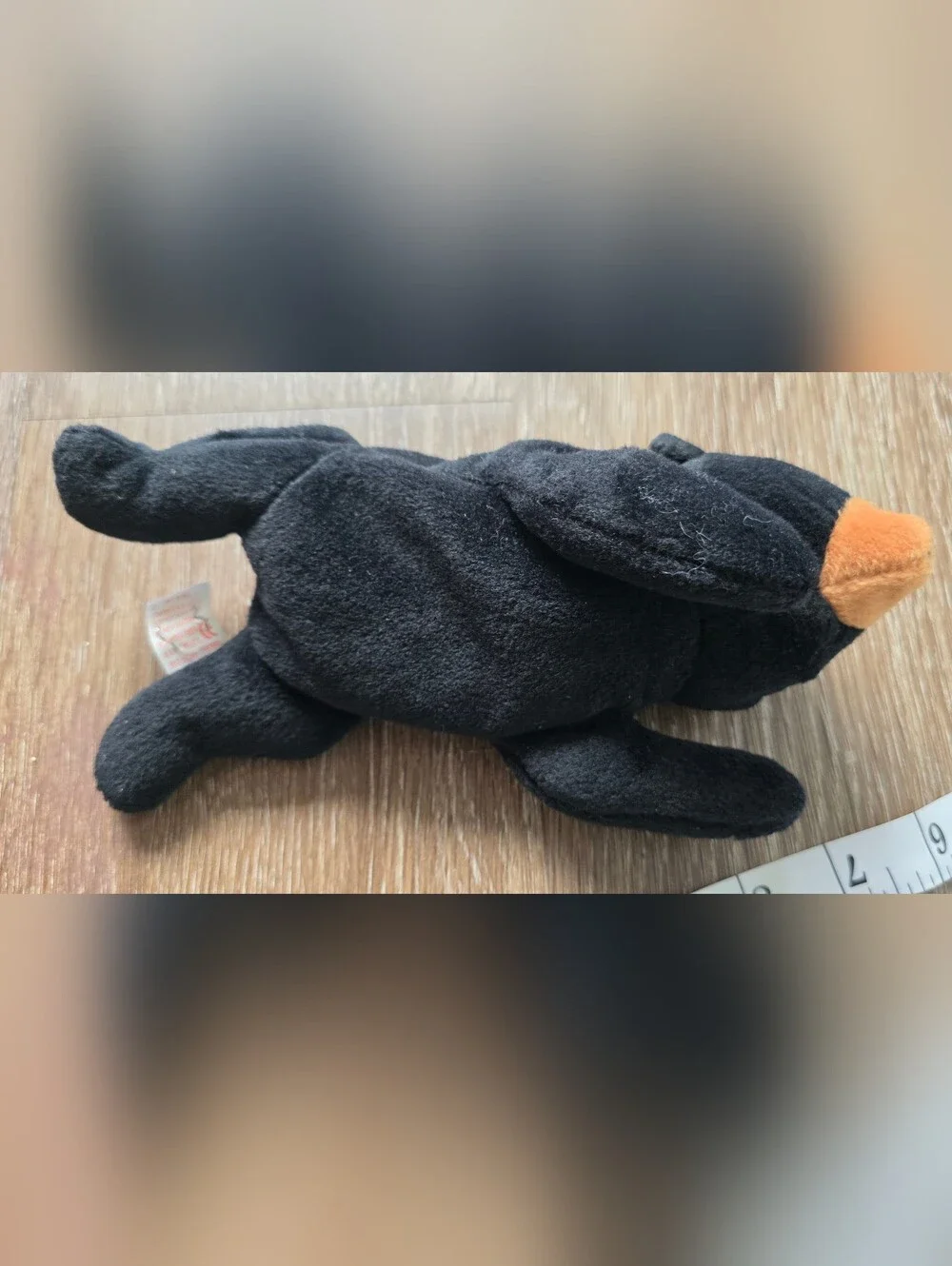Ty Black Plush Bear with Orange Snout